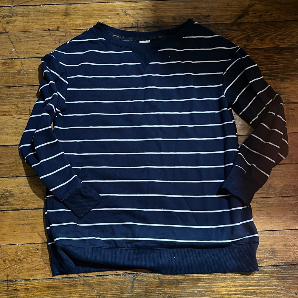 Fleece lined crew neck sweater